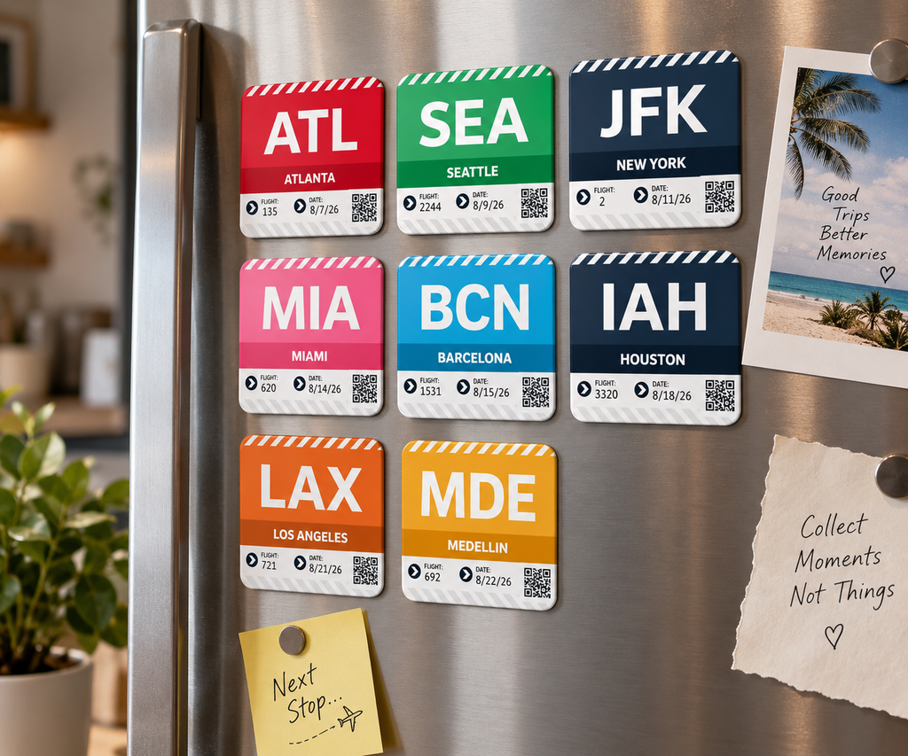 Trip Magnet — Airport Code Magnet with a Hidden Video